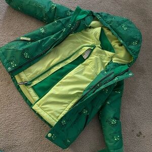 Cat & Jack Green Dino Print Puffer Coat
